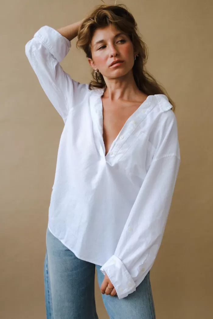 Tops | CITIZENS OF HUMANITY Aave Oversized Cuff Shirt Oxford White