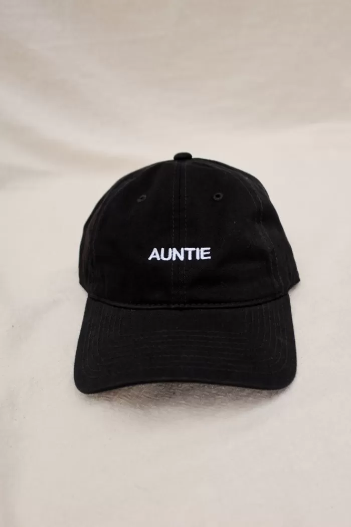 Hats & Scarves | INTENTIONALLY BLANK Auntie Hat Black Hat/White Writing