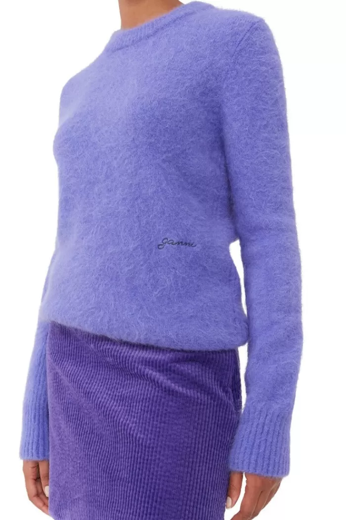 Sweaters & Knits | GANNI Brushed Alpaca O-Neck Simply Purple