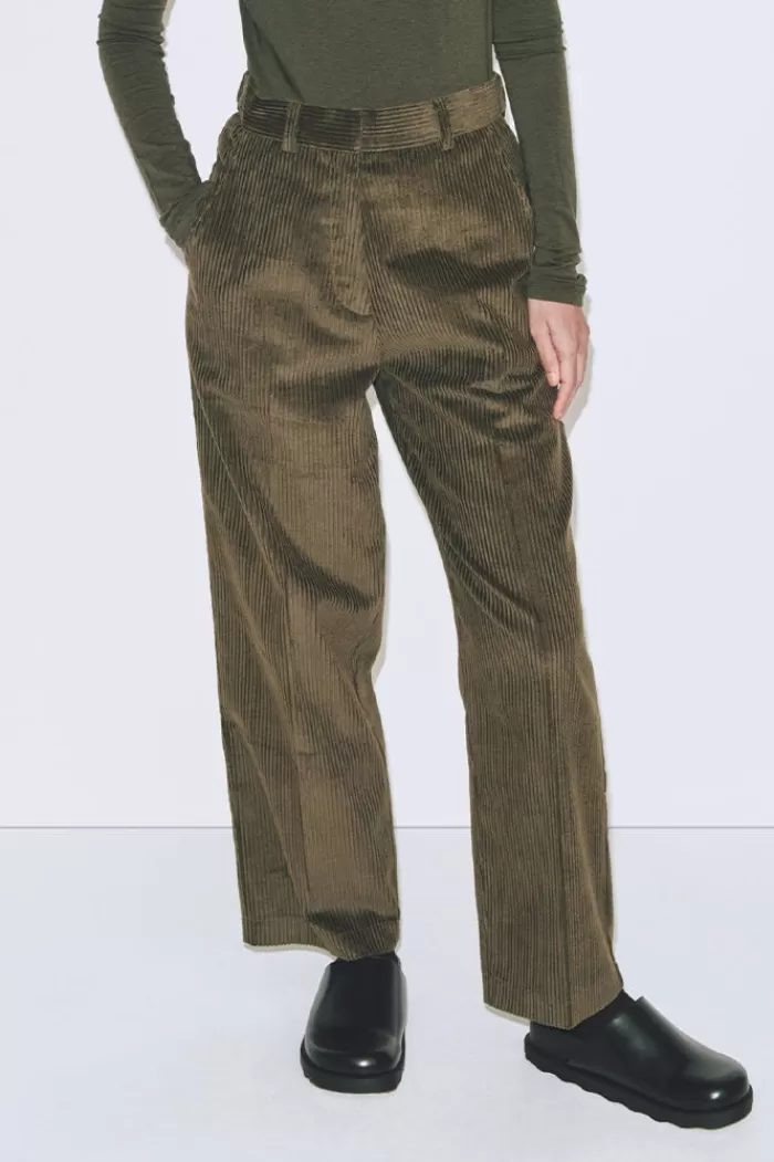 Pants & Bottoms | MIJEONG PARK Corduroy Straight Leg Pant Olive