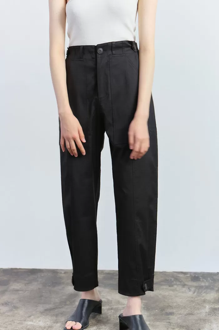 Pants & Bottoms | MIJEONG PARK Cropped Workwear Trousers Black