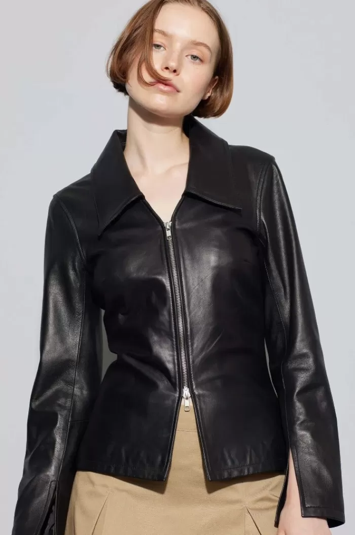 Tops | OVAL SQUARE Deep Leather Blouse Black