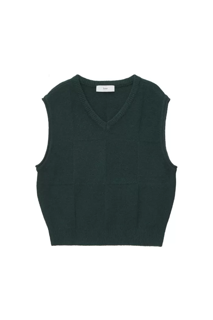 Sweaters & Knits | DUNST Divide V-Neck Wool Vest Forest Green