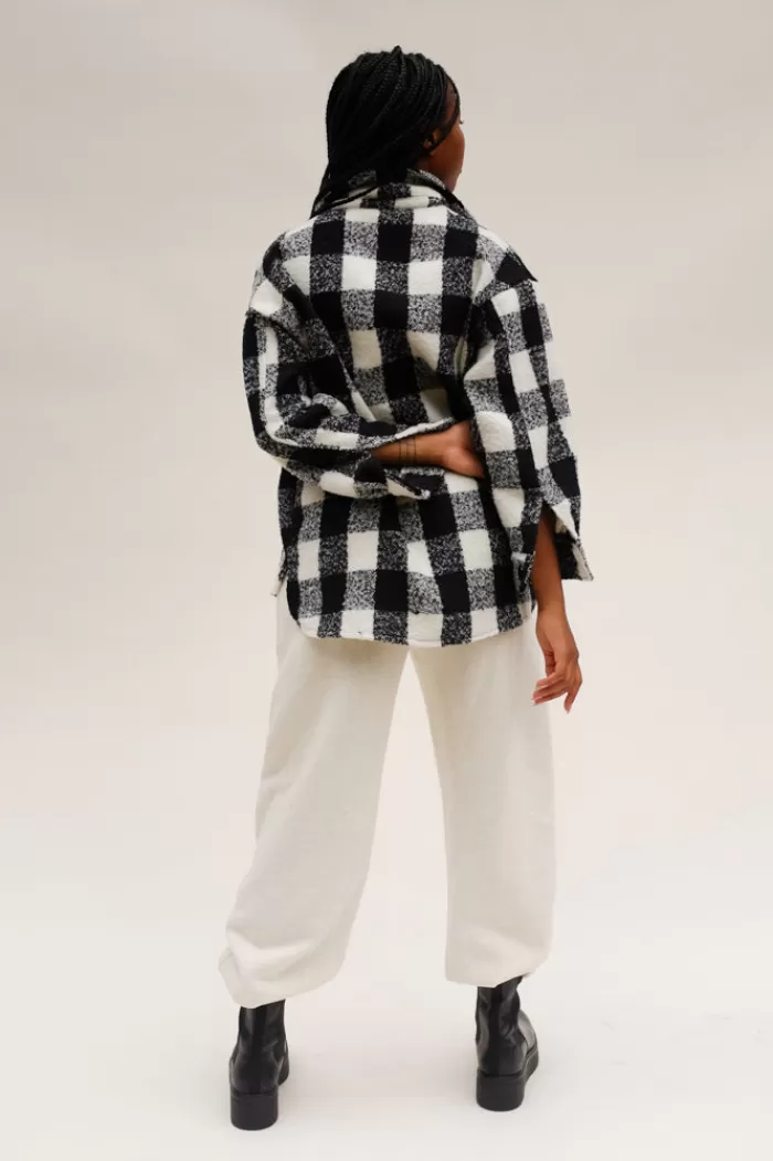 Tops | * Dylan Plaid Jacket Black/White Plaid