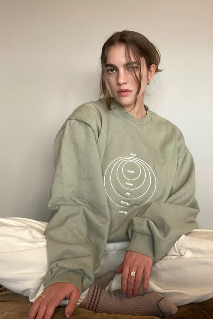 Sweaters & Knits | PALO SANTO STUDIOS Energetic Crew Sweatshirt Sage