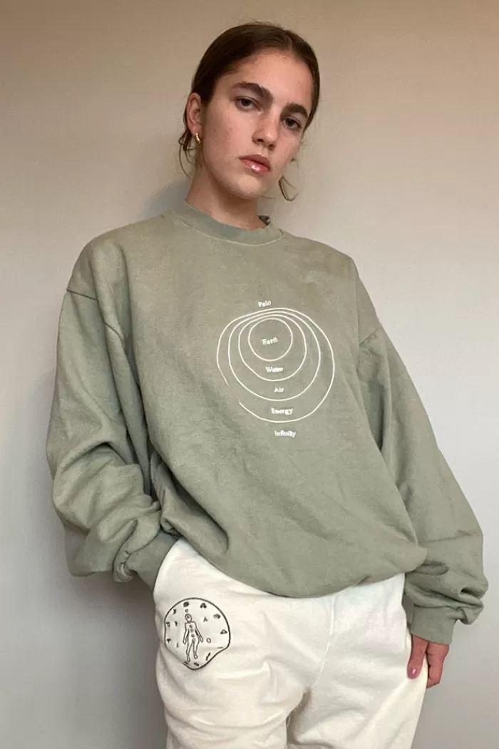 Sweaters & Knits | PALO SANTO STUDIOS Energetic Crew Sweatshirt Sage