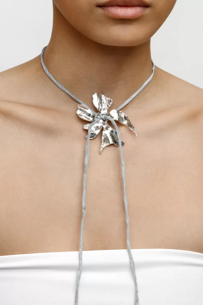 Necklaces | WOLF CIRCUS Flower Cord Necklace Blue Silk