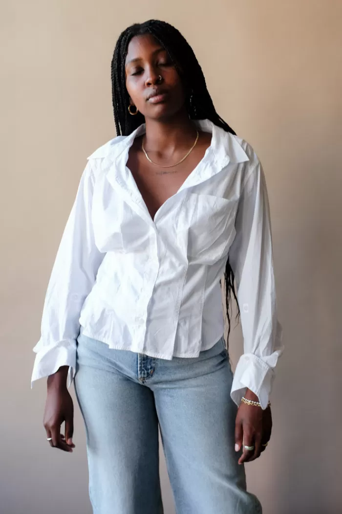 Tops | CITIZENS OF HUMANITY Francis Corset Shirt White