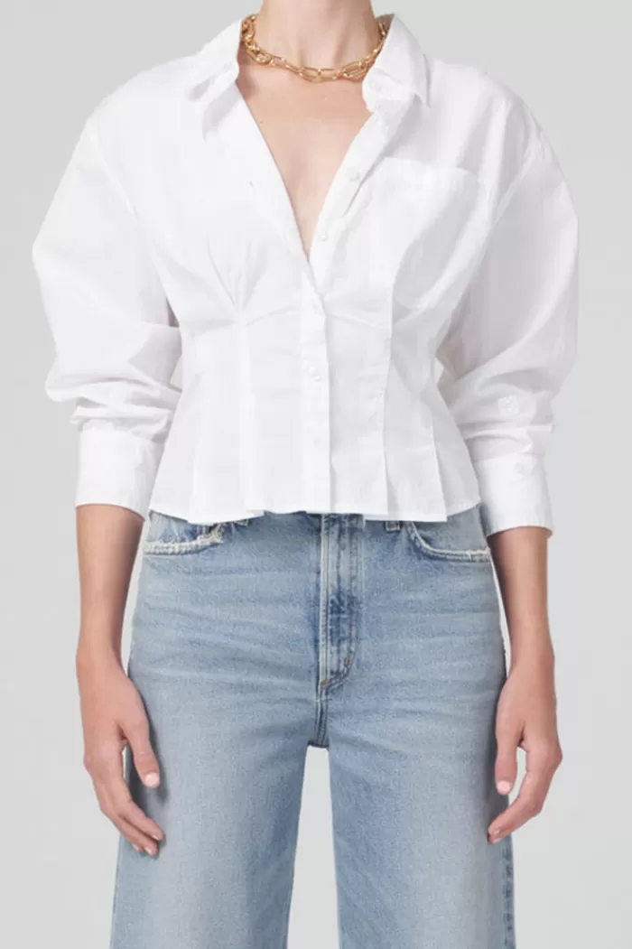 Tops | CITIZENS OF HUMANITY Francis Corset Shirt White