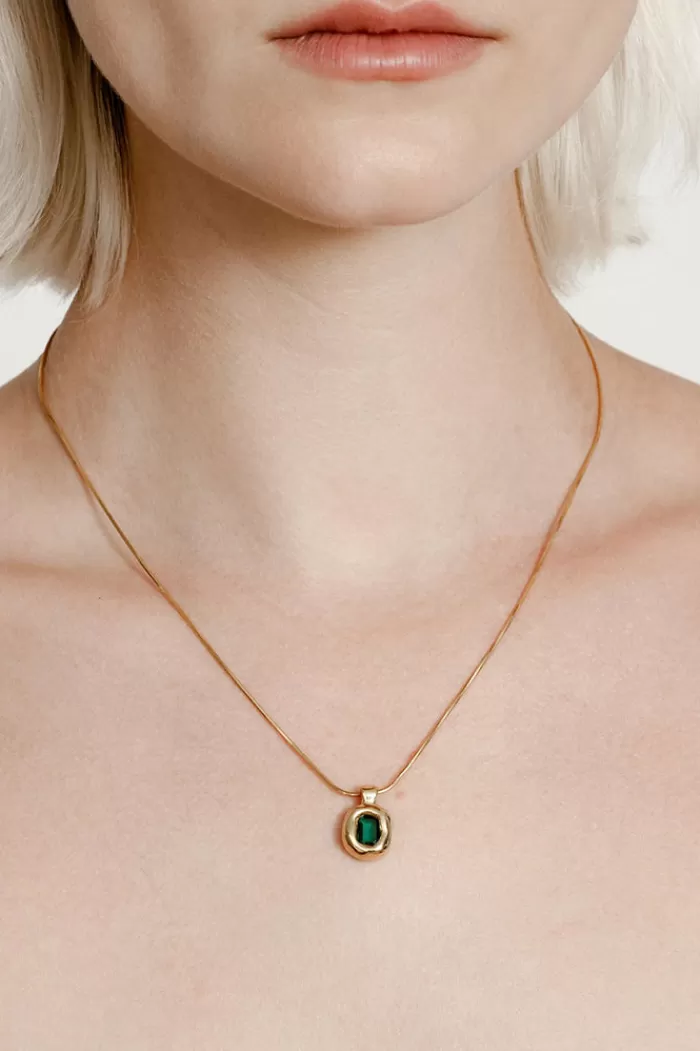 Necklaces | WOLF CIRCUS Freya Necklace Gold With Green Stone