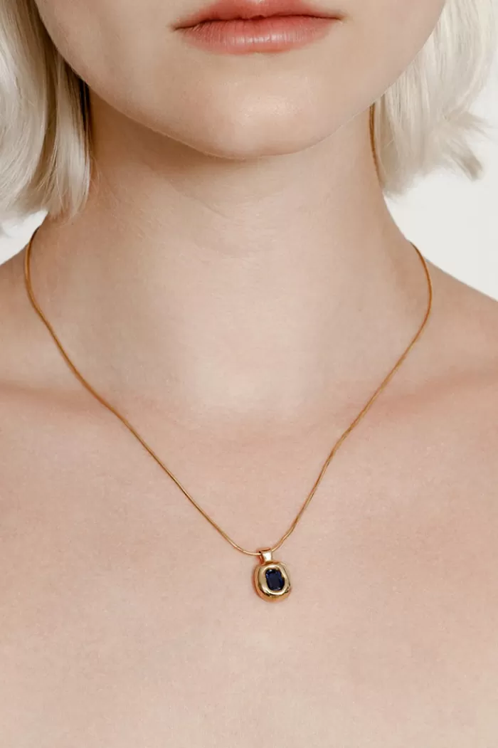 Necklaces | WOLF CIRCUS Freya Necklace Gold With Blue Stone