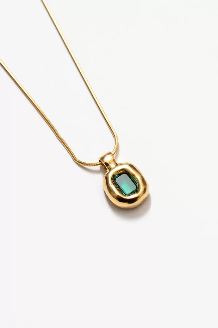 Necklaces | WOLF CIRCUS Freya Necklace Gold With Green Stone