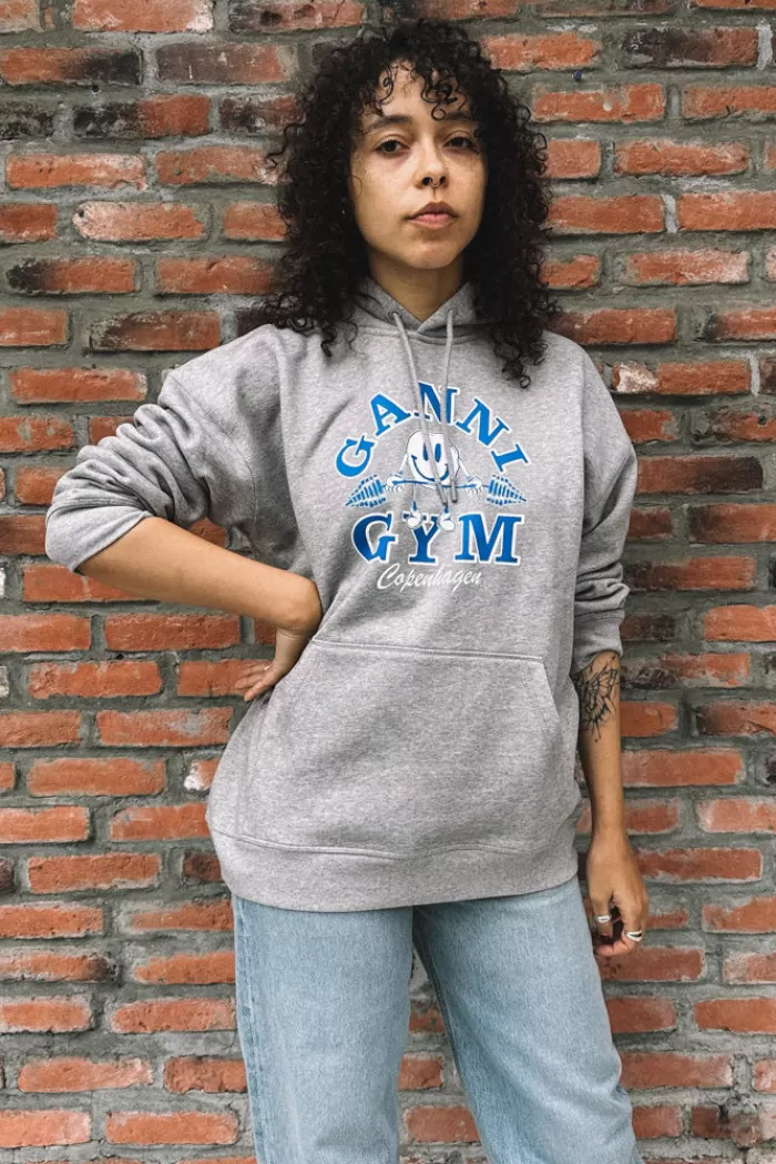 Tops | GANNI Isoli Oversized Gym Hoodie Paloma Melange