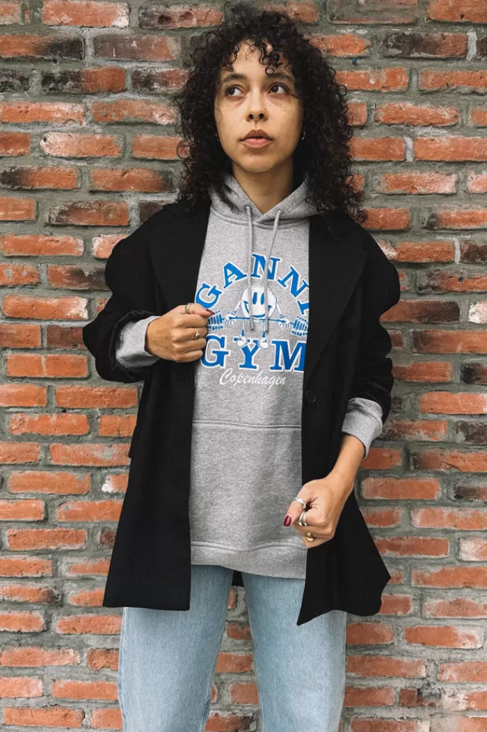 Tops | GANNI Isoli Oversized Gym Hoodie Paloma Melange