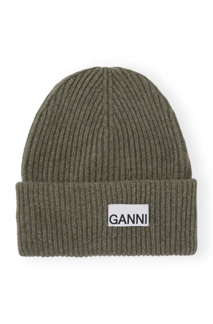 Hats & Scarves | GANNI Light Structured Rib Knit Beanie Kalamata