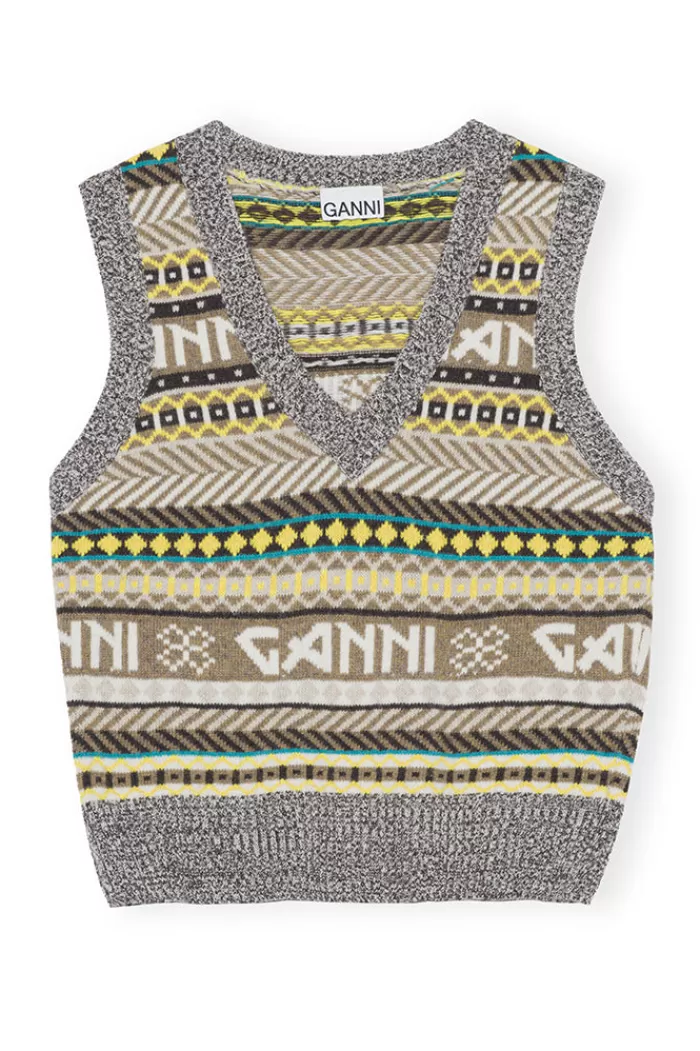 Sweaters & Knits | GANNI Logo Wool Sweater Vest