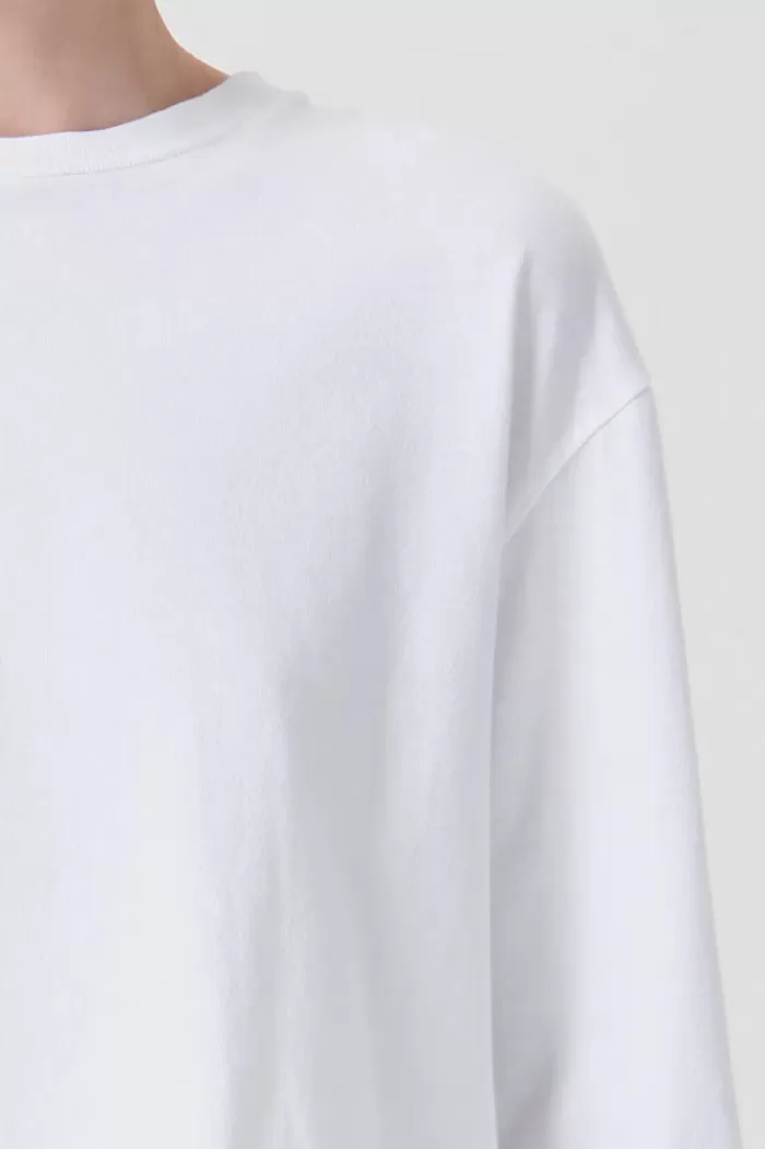 Tops | AGOLDE Mason Cropped Long Sleeve White