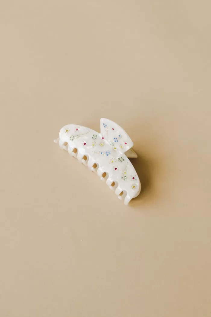 Hair Accessories | * Medium Hair Claw Cream Jewel Cream/Multi Jewel