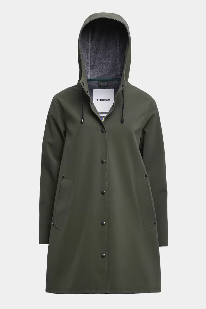 Rain Coats & Outerwear | STUTTERHEIM Mosebacke Rain Jacket Dark Green Matte Dark Green Suede