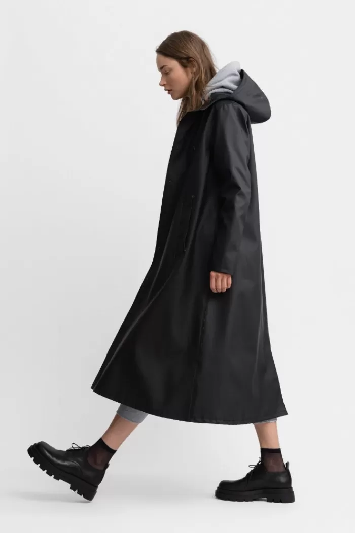 Rain Coats & Outerwear | STUTTERHEIM Mosebacke Rain Jacket Long Black