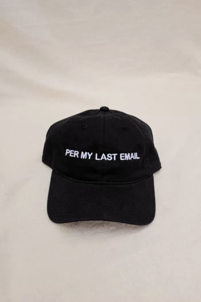 Hats & Scarves | INTENTIONALLY BLANK Per My Last Email Hat Black Black Hat/White Writing