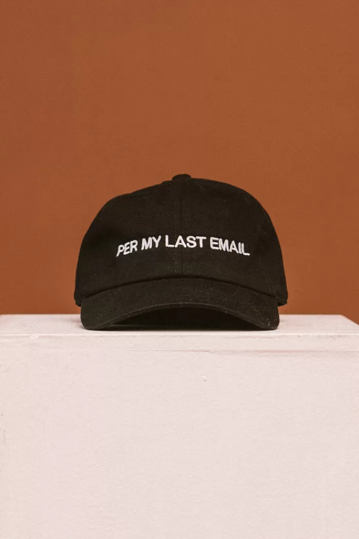 Hats & Scarves | INTENTIONALLY BLANK Per My Last Email Hat Black Black Hat/White Writing