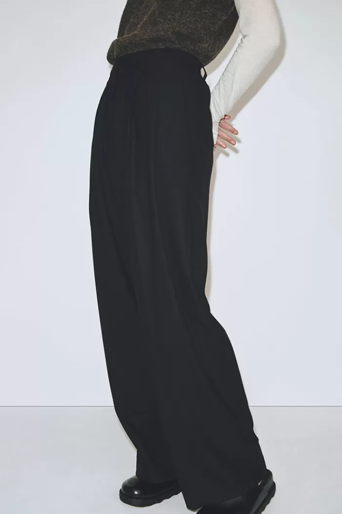 Pants & Bottoms | MIJEONG PARK Pleat Front Wide Leg Pants Black