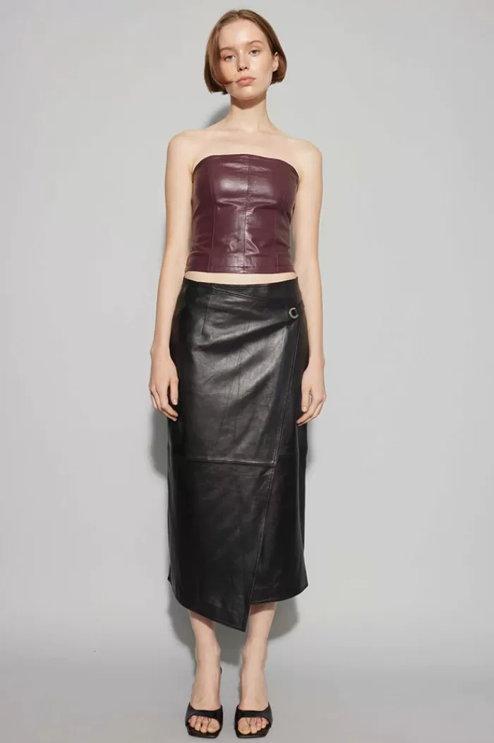 Skirts | OVAL SQUARE Reflection Leather Skirt Black