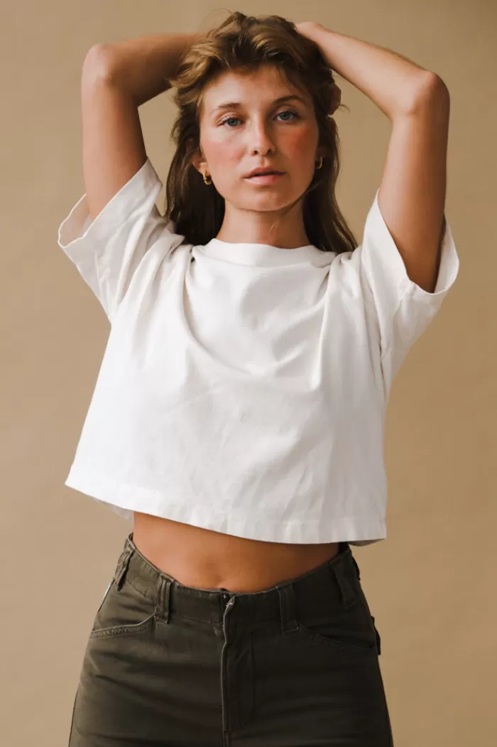 Tops | RICHER POORER Relaxed Short Sleeve Crop Tee Bone