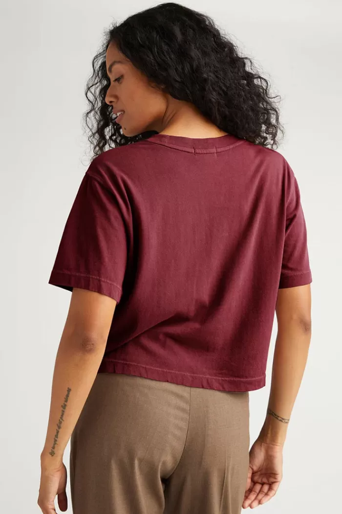 Tops | RICHER POORER Relaxed Short Sleeve Crop Tee Ruby Port