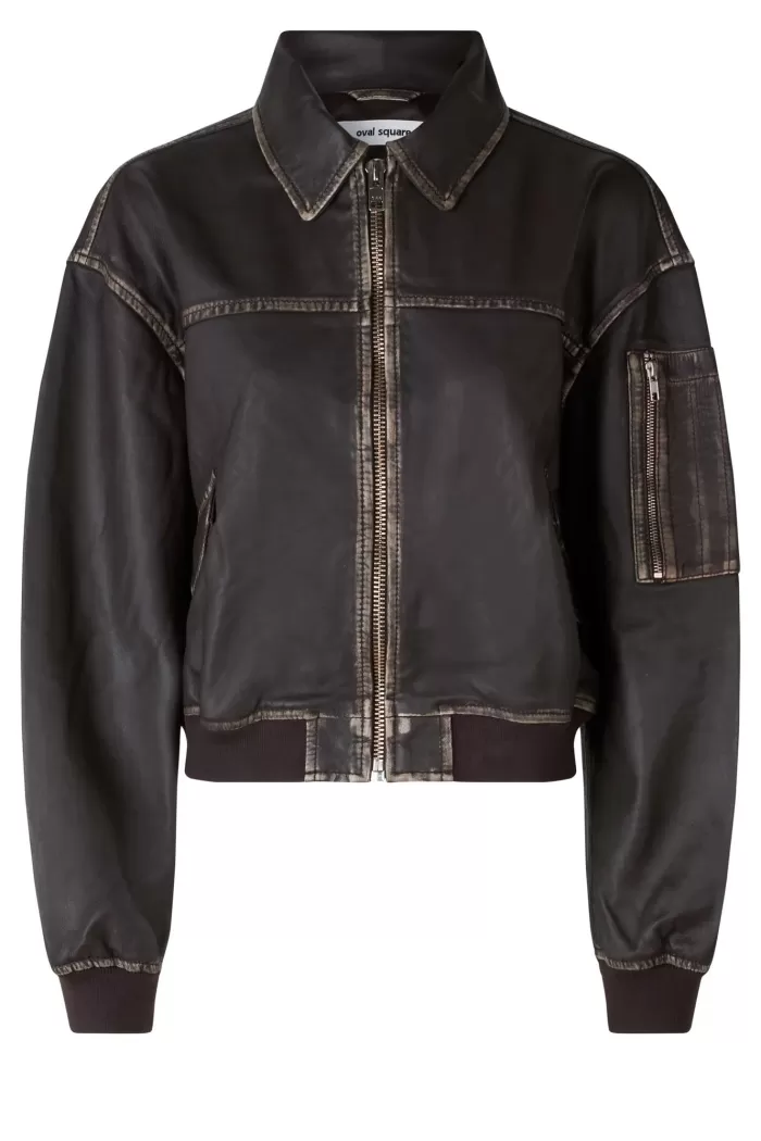 Rain Coats & Outerwear | OVAL SQUARE Rocker Leather Bomber Vintage Dark Oak