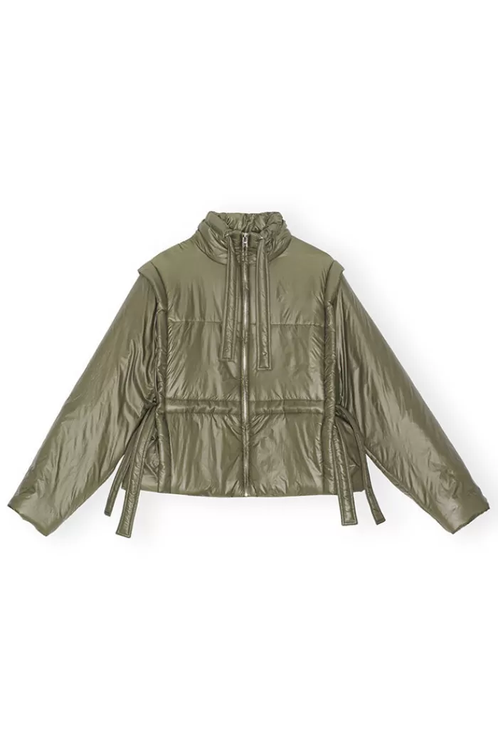 Rain Coats & Outerwear | GANNI Shiny Quilt Vest Jacket Kalamata