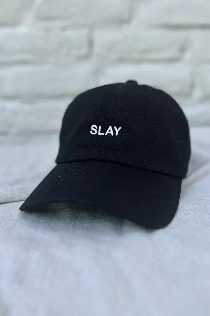 Hats & Scarves | INTENTIONALLY BLANK Slay Hat Black Hat/White Writing