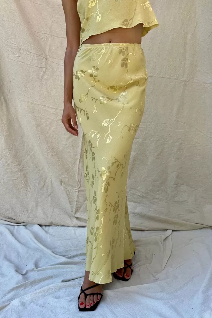 Skirts | SHANI Slip Skirt Golden Flower