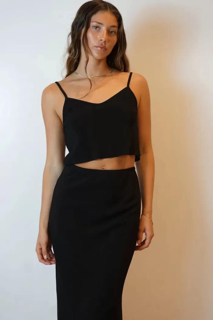 Tops | SHANI Slip Top Black