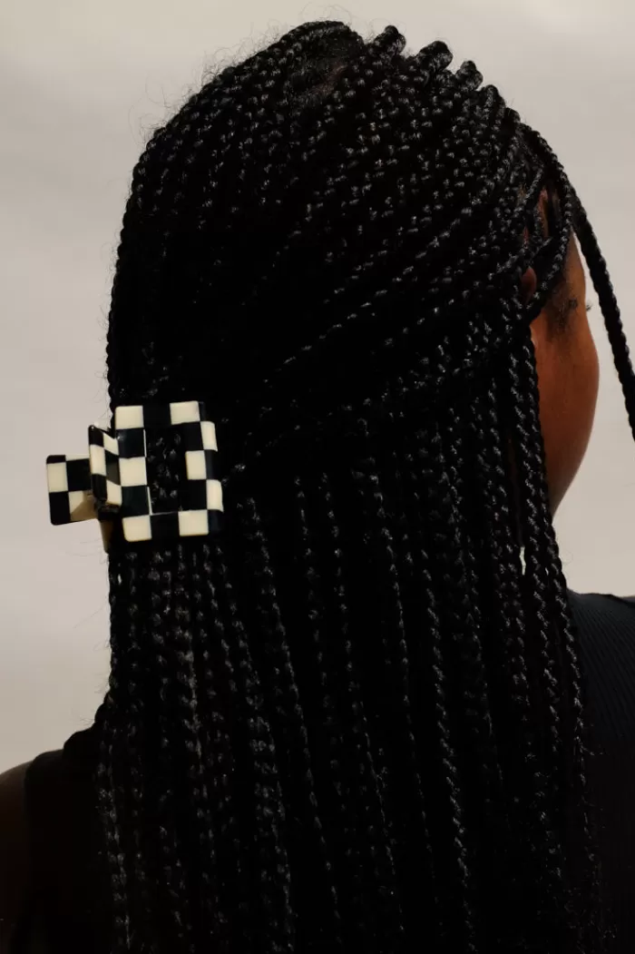 Hair Accessories | * Small Square Hair Claw Checker Black/White Black/White Checker