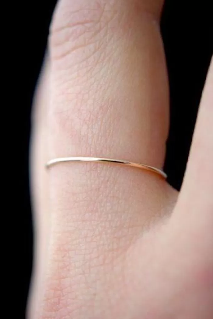 Rings | HANNAH NAOMI Smooth Thin Stacking Ring Rose Gold