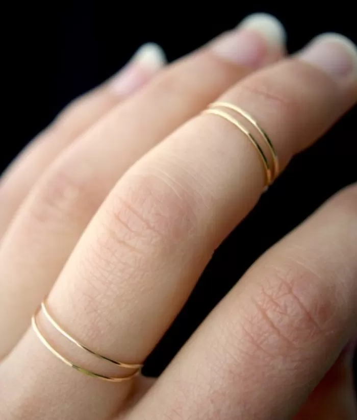 Rings | HANNAH NAOMI Smooth Thin Stacking Ring Rose Gold