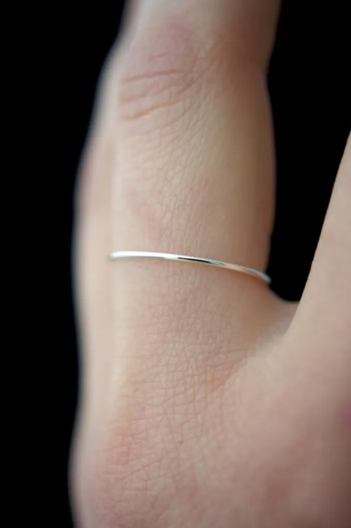 Rings | HANNAH NAOMI Smooth Thin Stacking Ring Silver