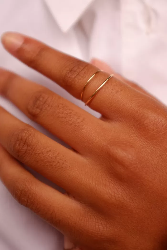 Rings | HANNAH NAOMI Smooth Thin Stacking Ring Gold