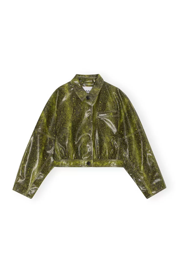 Jackets & Blazers | GANNI Snake Short Jacket Spinach Green