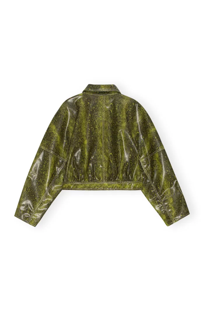 Jackets & Blazers | GANNI Snake Short Jacket Spinach Green