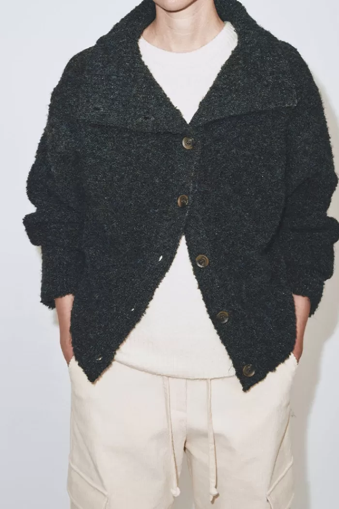 Sweaters & Knits | MIJEONG PARK Spread Collar Boucle Cardigan Navy/Olive