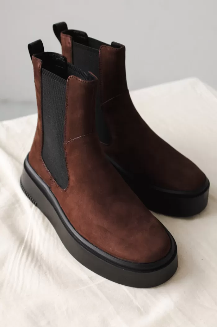 Shoes | VAGABOND Stacy Nubuck Boots Chocolate