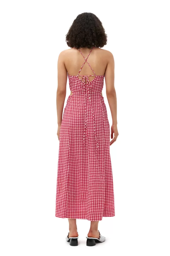 Dresses | GANNI Stretch Seersucker Maxi Dress Love Potion