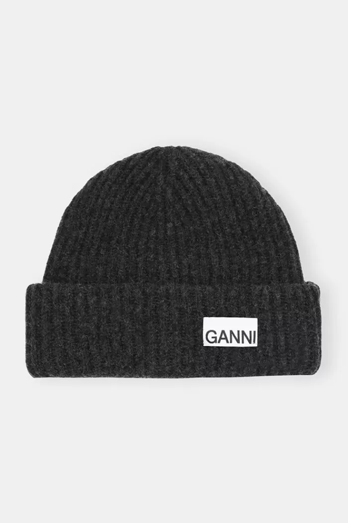 Hats & Scarves | GANNI Structured Rib Beanie Phantom