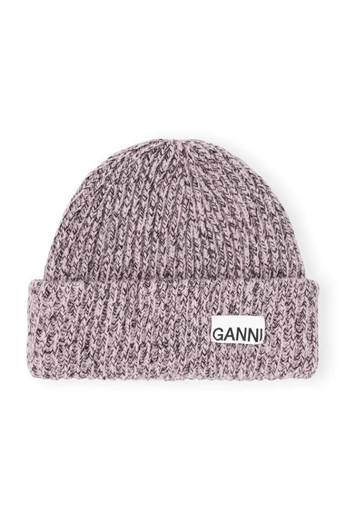 Hats & Scarves | GANNI Structured Rib Beanie Lilac Sachet