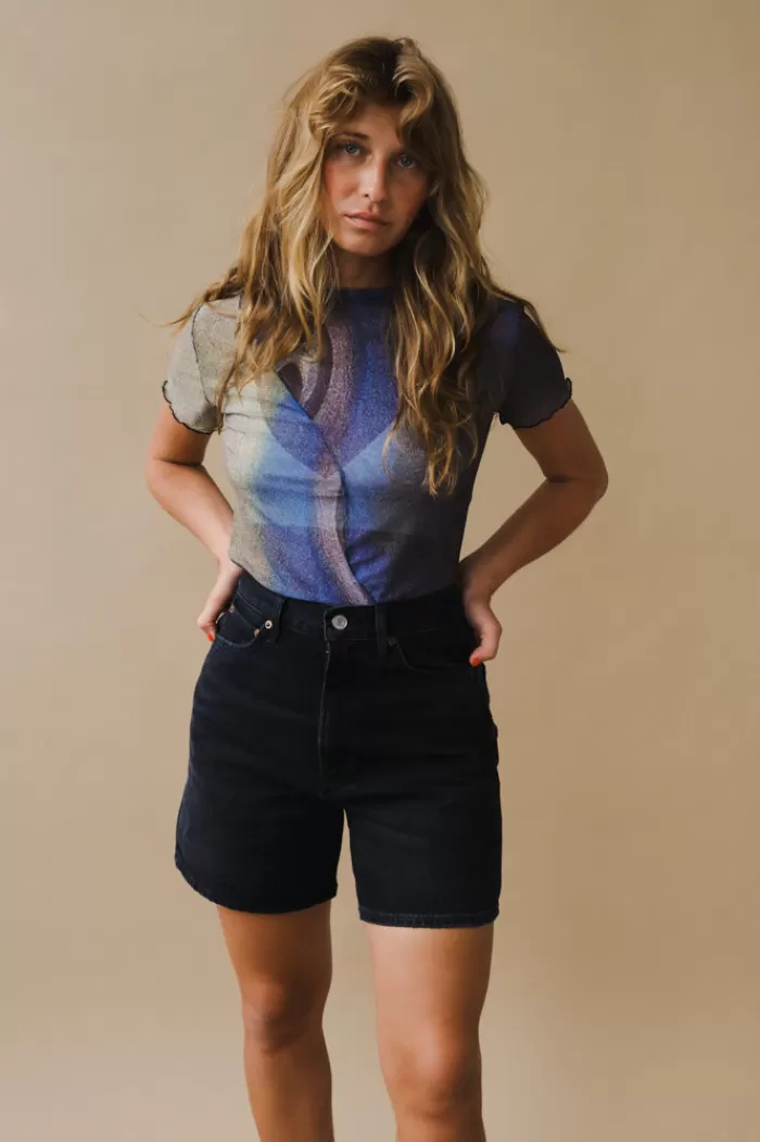 Tops | NIN STUDIO Swirl Mesh Tee Depth