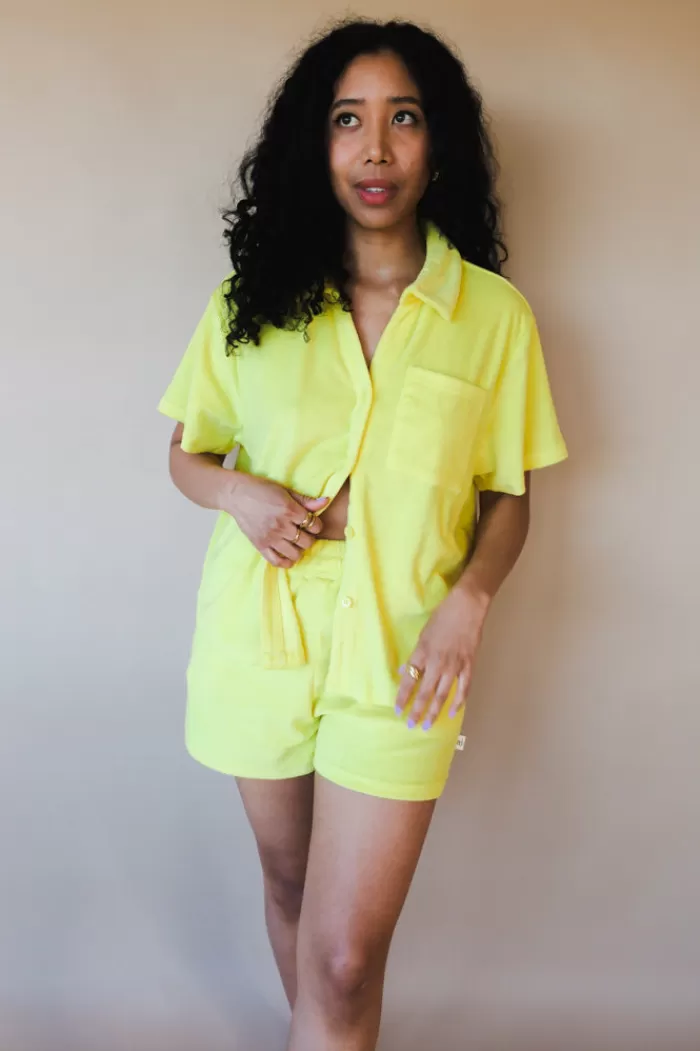 Shorts | ARAMINTA JAMES Terry Shirt Set Sunflower Yellow