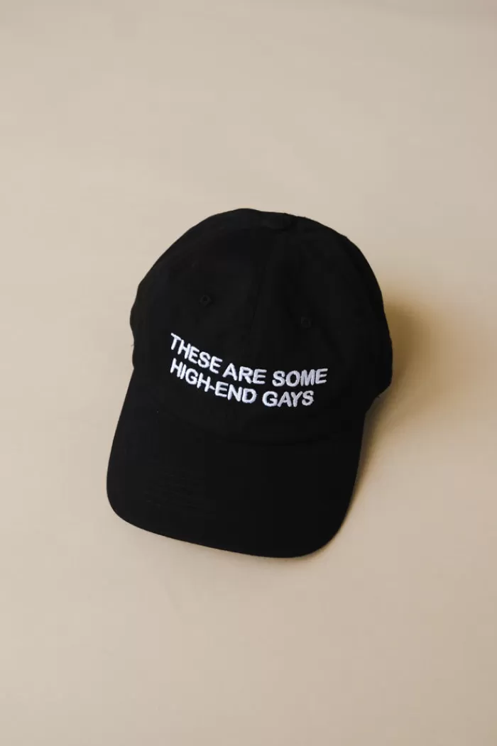 Hats & Scarves | INTENTIONALLY BLANK These Are Some High-End Gays Black Hat/White Writing